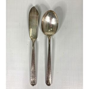 Vintage 1940s Oneida Prestige Bordeaux Master Butter Knife Silver Plate Teaspoon